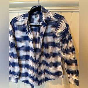 Brooks Brothers Boys SIZE Large Black White & Red Plaid Button Down Shirt